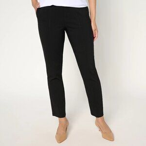 Susan Graver Regular Uptown Stretch Slim-Leg Ankle Pants - Black Sz 16 a677194